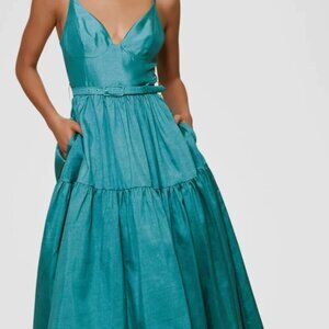 Hutch Atherton belted fit and flair Teal Size 4 MSRP 326